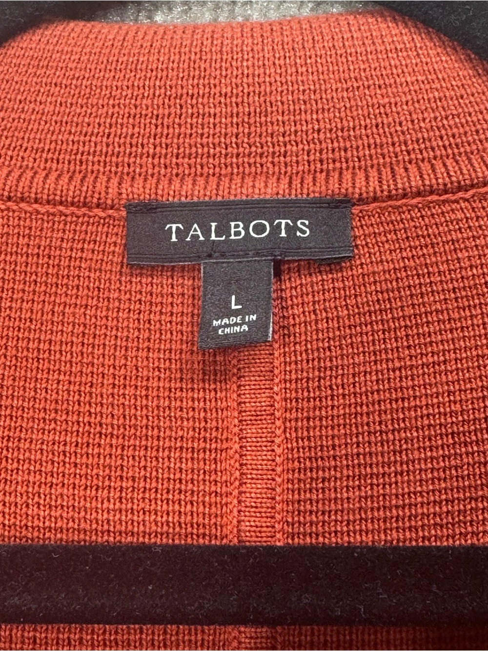 Talbots Knit Blazer Jacket Rust Terracotta Notched Lapel 2 Button Women’s Large - Picture 4 of 9